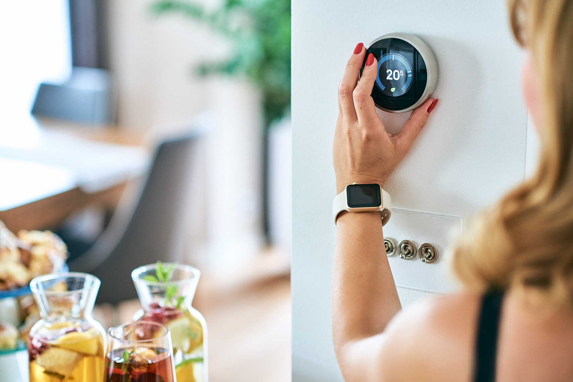 lady controls heating on boiler