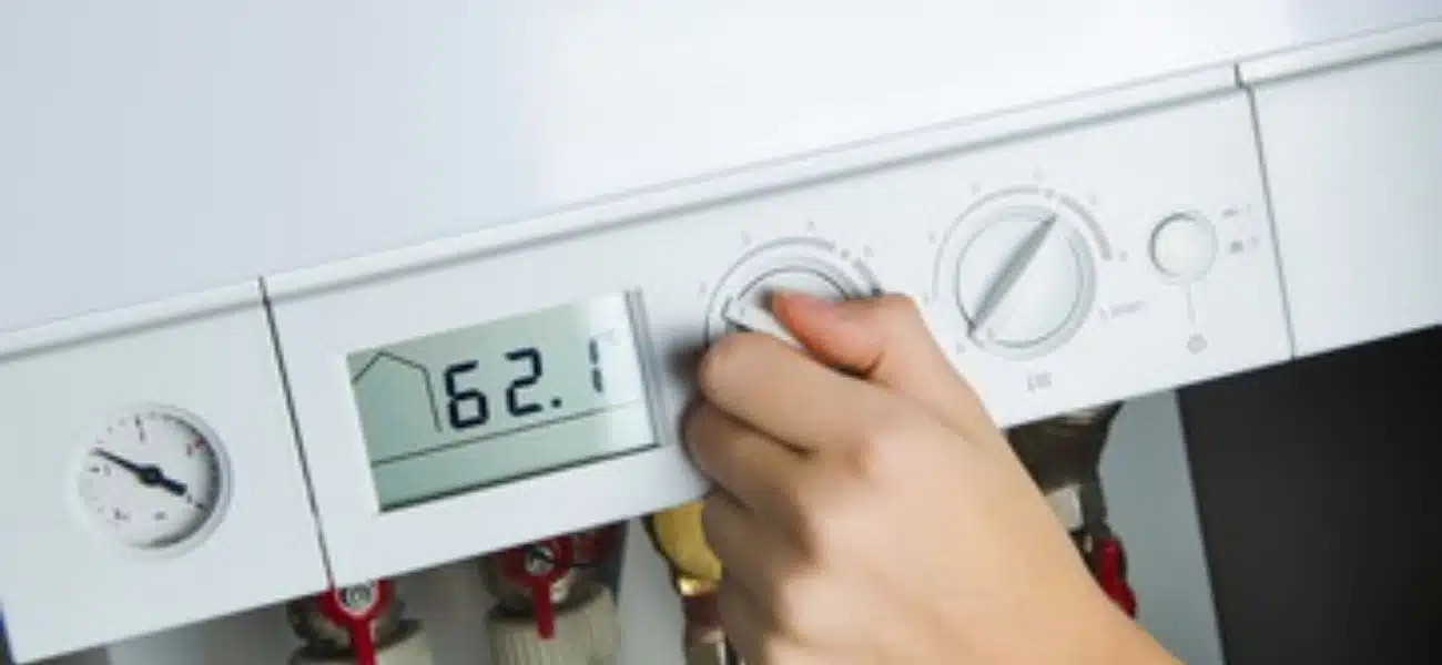 hand on boiler controls